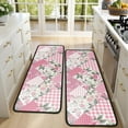 thumbnail image 4 of Kitchen Rugs Sets Of 2,Pioneer Flower Floral Print Pattern Anti Fatigue Kitchen Mat Rugs Non Slip Washable,Decorative Kitchen Floor Mats for Kitchen,Sink,Laundry,17"x47"+17"x47", 4 of 5
