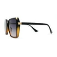 thumbnail image 4 of Womens Metal Bridge Oversize Rectangle Butterfly Diva Sunglasses Black Tortoise Smoke, 4 of 4