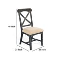 thumbnail image 5 of Rena Dining Chair Set of 2- X-Back Design- White- Black Mahogany Wood, 5 of 5