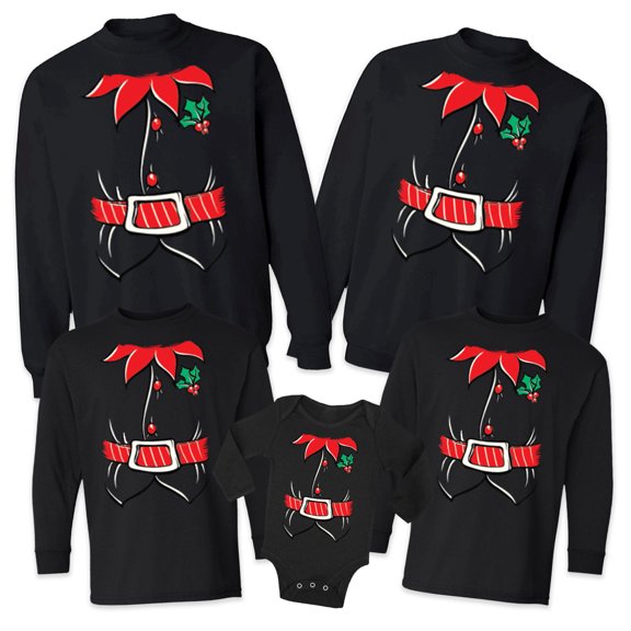 Matching Family Merry Christmas Sweaters - Xmas Elf Family Christmas Sweatshirt - Mom Dad Kid Baby 2020 Christmas Outfits