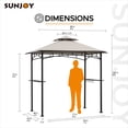 thumbnail image 4 of Sunjoy Orville 8 ft. x 5 ft. Black Steel 2-tier Grill Gazebo with Beige and Black Canopy, 4 of 12