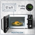 thumbnail image 2 of Nostalgia - Horno de microondas compacto retro de 0.7 Cu. 700 vatios con visualización digital LED, cerradura para niños, interior fácil de limpiar, color negro, 2 of 5