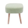 thumbnail image 4 of Mid-Century Modern 16.5" Tall Water and Stain Resistant Boucle Fabric Upholstered Ottoman with Wooden Legs, Desert Sage, 4 of 5