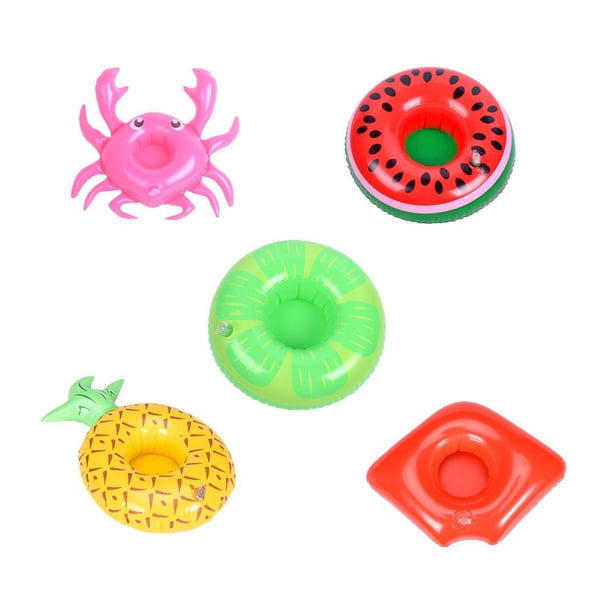 Paquete De 5 Soportes Inflables Para Bebidas, Flotadores Para Fiestas En La Piscina, Portavasos Flotante, Bandeja De Agua Inflable De Fútbol A La Moda qarigey OD013590-00