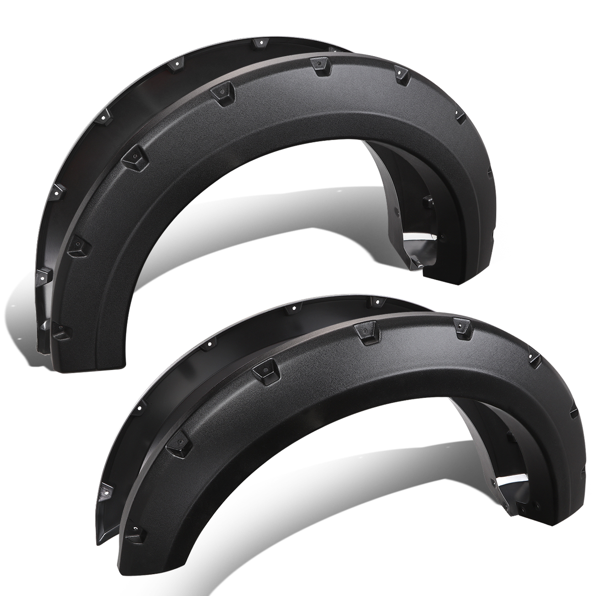 3-Piece Pocket Riveted Fender Flares For 94-02 Dodge Ram – Black Textured Grain