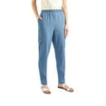 thumbnail image 5 of Turtle Bay New York Women's Elastic Stretch Waist Casual Denim Pull-on Cargo Pants, 5 of 9