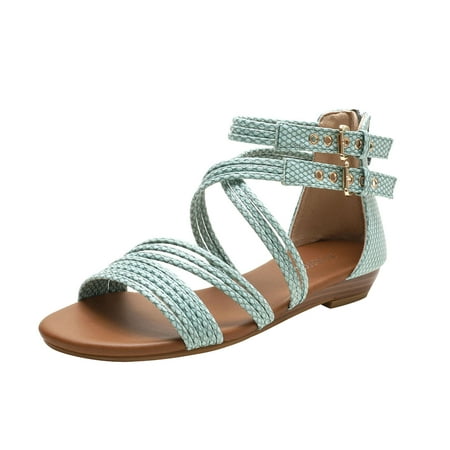 

Women Flat Sandals Summer Beach Shoes Braided Roman Sandals Dress Gladiator Sandals Strappy Casual Sandals