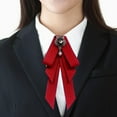 thumbnail image 6 of Segolike Bow Tie for Women Bowknot Necktie Elegant Ribbon Women Vintage College Style Solid Color Bowties Brooch Pin for Gift Suit Shirt Work Red, 6 of 8
