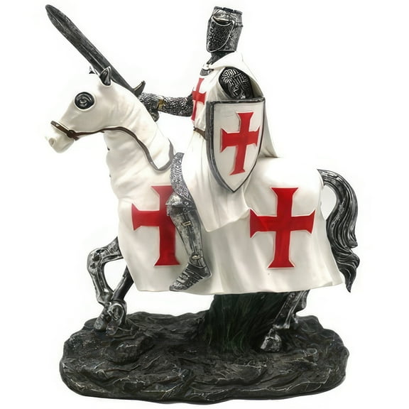 FC Design 8.5"H White Crusader Cavalry Figurine Statue Sculpture Ornament Decoration Home/Room Decor and Unique Gift Ideas for Housewarming, Holidays and Birthdays