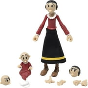 Boss Fight Studio Olive Oyl Popeye Classics Wave 1 Action Figure – Highly Articulated Figurine with Accessories Including Swee’ Pea, Fabric Skirt, Alternate Heads and Hand, and Removable Hat - 1:12