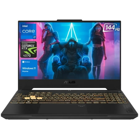 ASUS TUF Dash F15 Gaming Laptop, 15.6" FHD 144Hz Display, 12th Gen Intel Core i7-12700H Processor, NVIDIA GeForce RTX 4070, 16GB RAM, 1TB SSD, Backlit KB, Webcam, HDMI, RJ45, Wi-Fi 6, Windows 11 Home