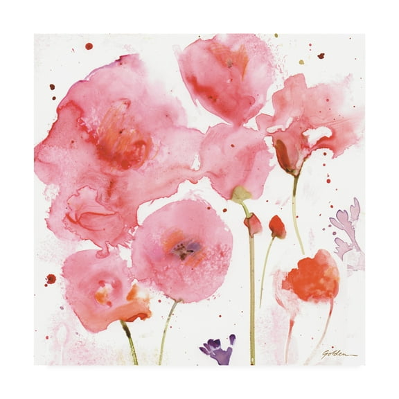 Trademark Fine Art 'Rose- Pink Parade' Canvas Art by Sheila Golden