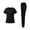 Black, variant on FGVCTG Women Quick Dry Scrub Sets, Solid V Neck Short Sleeve Top & Jogger Pants With Multi Pockets Comfort Uniform For Nurse Care Worker Medical Work Outfit Hot Pink S