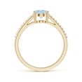 thumbnail image 2 of ANGARA Natural Oval 1 ct Aquamarine Split Shank Ring with Diamond Accents in 14K Yellow Gold for Women (Size-8x6mm) | March Birthstone, Anniversary, Jewelry Gift for Women | Natural Aquamarine Ring, 2 of 11