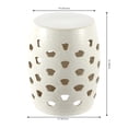 thumbnail image 3 of SAFAVIEH Amaissa 15" Natural Geometric Ceramic Garden Stool, Cream, 3 of 7