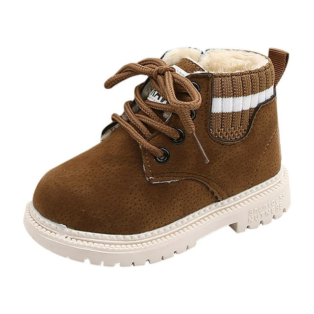 TIMIFIS Boots For Kids Winter Children's Warm Plush Thick Shoes Boots - Spring