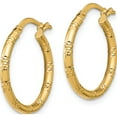 thumbnail image 2 of 14K Yellow Gold Jbsp's 2mm Polished D/C Hoop Earrings (21.1 X 19.8) Made In Italy le2013, 2 of 5