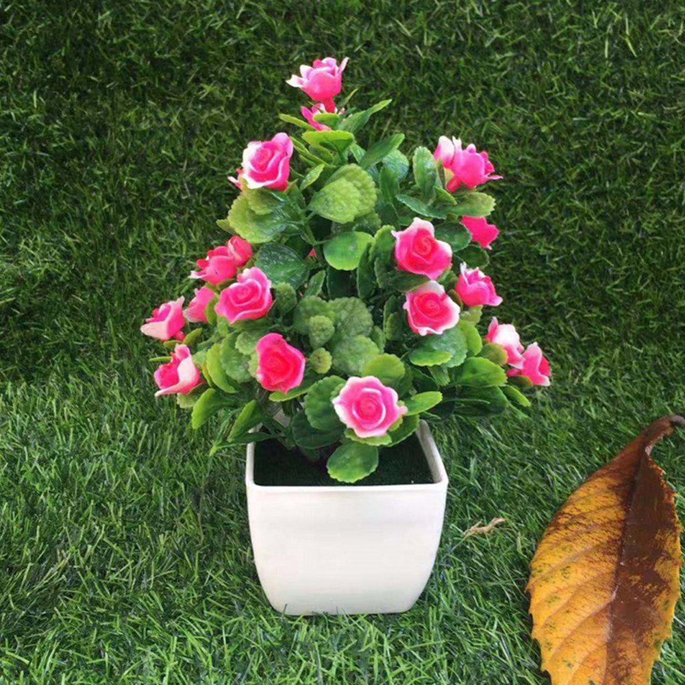 SPRING PARK Artificial Fake Flower Potted Plant Bonsai Outdoor / Indoor
