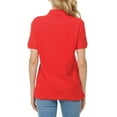 thumbnail image 5 of Basico Red Polo Collared Shirts For Women 100% Cotton Short Sleeve Golf Polo Shirts For Women and Juniors, 5 of 6