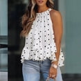 thumbnail image 2 of Ladies Tank Tops Layered Ruffles Casual Stylish Vest Sleeveless Shirts Ladies Camisoles White M, 2 of 5