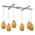 thumbnail image 2 of Favela 6-Light H-Bar Pendant Fixture in Satin Nickel with Off-white Glass, 2 of 2