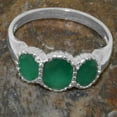 thumbnail image 5 of LBG British Made 925 Sterling Silver Natural Emerald Womens Promise Ring - 33 size options - Size 10.75, 5 of 7