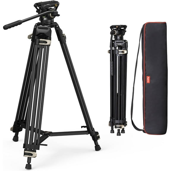 SmallRig AD-01 Video Tripod, 73" Heavy Duty Tripod with 360 Degree Fluid Head and Quick Release Plate for DSLR, Camcorder, Cameras 3751