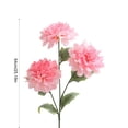 thumbnail image 3 of Gallickan 1pc 3-Head Artificial Dahlia Flower, 25.19in Faux Silk Large Bloom Stem, Realistic Peony for Home Table Wedding Decor, Pink, Style G, 3 of 6