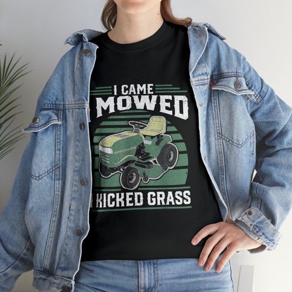 I Came I Mowed I Kicked Grass Riding Mower Mowing Dad T-Shirt