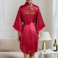 thumbnail image 2 of Yuncity Womens Nightgowns Silk Wedding Party Team Bride Robe Letters Kimono Satin Pyjamas Bridesmaid Bathrobe Pajamas Pjs Loungewear Soft One Size, 2 of 7