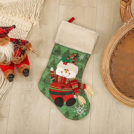 

loopsun Christmas Decoration Socks Festival Printing Gift Bag Pendant Candy Bag