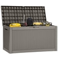 thumbnail image 4 of Uforic 60 Gallon Resin Deck Box,Outdoor Rattan Storage Box,Weatherproof, Lockable, Light Brown, 4 of 10