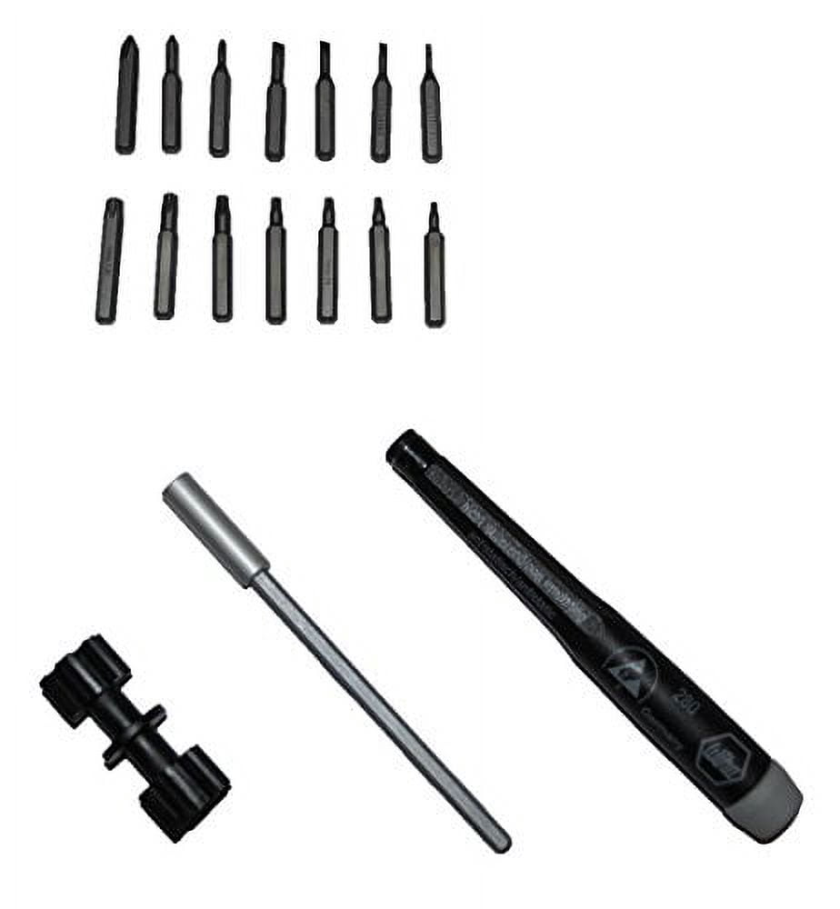 Wiha 75093 16 Piece System 4 ESD Slotted, Phillips and Torx Micro Bit Set