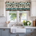 thumbnail image 2 of Dog Paws Abstract Window Valance Curtain Blue Brown Wood Grain Rod Pocket Short Curtain for Living Room, Bedroom & Kitchen Window Decor 54x18in, 2 of 8