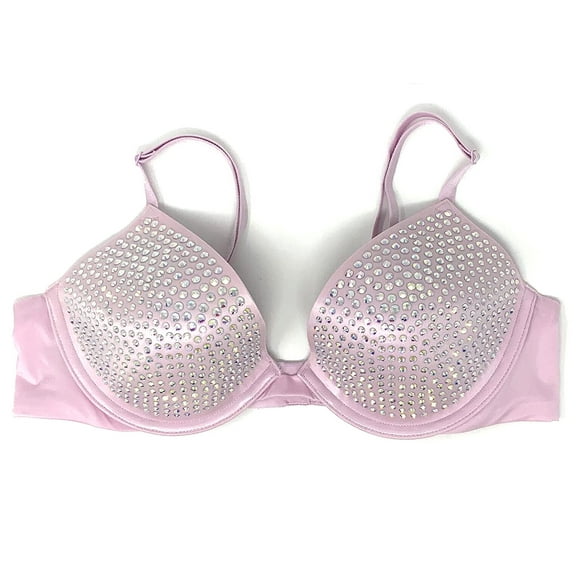 Victoria's Secret Very Sexy Embellished Lightly Lined Low-Cut Demi Bra Rhinestone Lilac 36D NWT