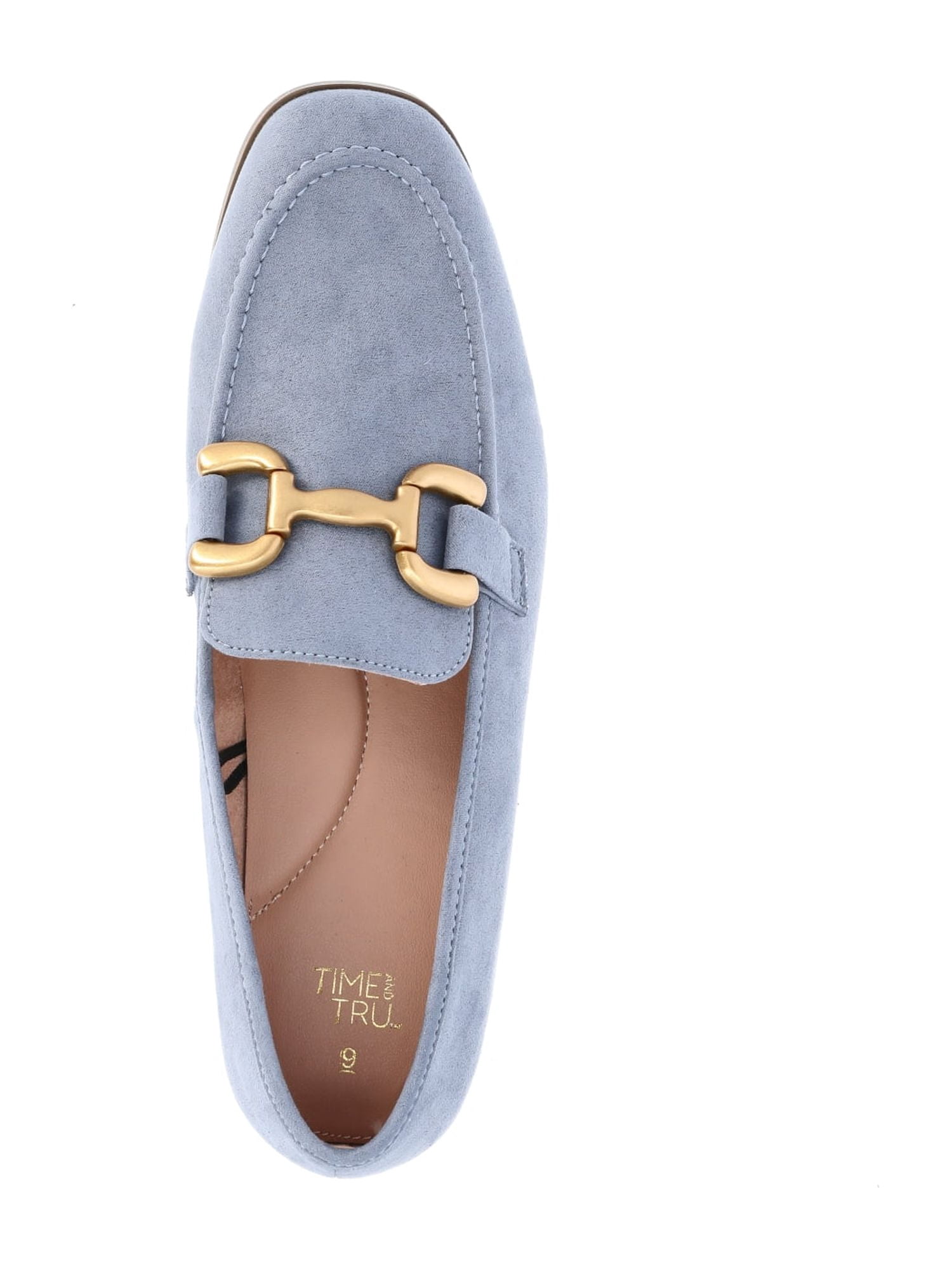 Time and Tru Women's Faux Leather Buckle Loafers