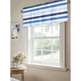 thumbnail image 6 of Valances for Windows Blue Gradient White Striped Rod Pocket Cafe Window Treatments Valance Curtains for Kitchen Bathroom Laundry Basement Windows 60"x18", 6 of 9