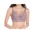 thumbnail image 2 of INSPIRE CHIC Women Full Cup Bras Breathable Comfort Floral Lace Full Coverage Non Padded Underwired Bra 40/90 Fit 38B/C Plum, 2 of 6