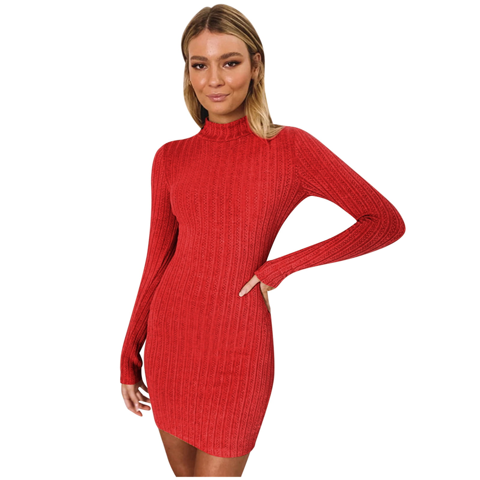 red casual dress