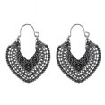 thumbnail image 1 of Pendientes colgantes étnicos gitanos bohemios de moda para mujer con placa de plata antigua - Código de modelo 6343, 1 of 5