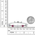 thumbnail image 6 of Gem Stone King 925 Sterling Silver White Moissanite and Red Created Ruby Bracelet for Women | 4.40 Cttw | Gemstone Birthstone | Oval 7X5MM | Fully Adjustable 9 inch, 6 of 6