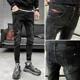 thumbnail image 3 of Pantalones de trabajo para hombre, pantalones vaqueros con bolsillos, pantalones vaqueros para hombre, elásticos, ajustados, informales, ajustados, ajustados, elegantes, sexys, tallas XS, 3 of 5