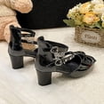 thumbnail image 3 of SACFOF Women Strappy Mary Janes Platform Chunky Heel Pumps with Bow Kawaii Shoes Patent Leather Pumps Ankle Strap Dress Shoes, 3 of 6
