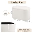 thumbnail image 2 of Oval Ottoman with Storage for Living Room, Modern Linen Fabric Foot Stools Ottoman, Upholstered Vanity Stool Foot Rest, Small White Storage for Bedroom, Entryway, Dorm, 2 of 8
