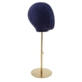 thumbnail image 3 of Mannequin de Liège en Daim Tête Chapeau Rack Perruque Support Présentoir Bleu Foncé, 3 of 9