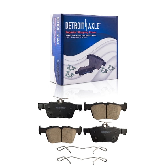 Detroit Axle - Rear Brake Pads for Ford Escape Fusion Edge Bronco Sport Maverick Lincoln Continental Corsair Nautilus, Ceramic Brake Pads with Hardware Assembly Replacement