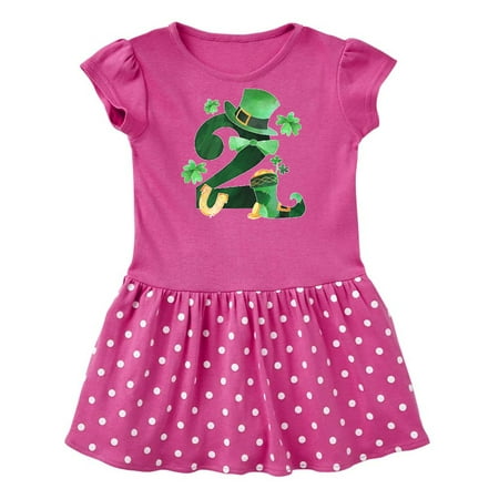 

Inktastic St. Patrick s 2nd Birthday Green Hat with Bow Tie Gift Baby Girl Dress