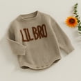 thumbnail image 3 of Okbabeha Toddler Baby Boy Knit Sweater Big/Lil Bro Embroidery Sweater Onesie Brother Matching Outfit Warm Winter Clothes, 3 of 7
