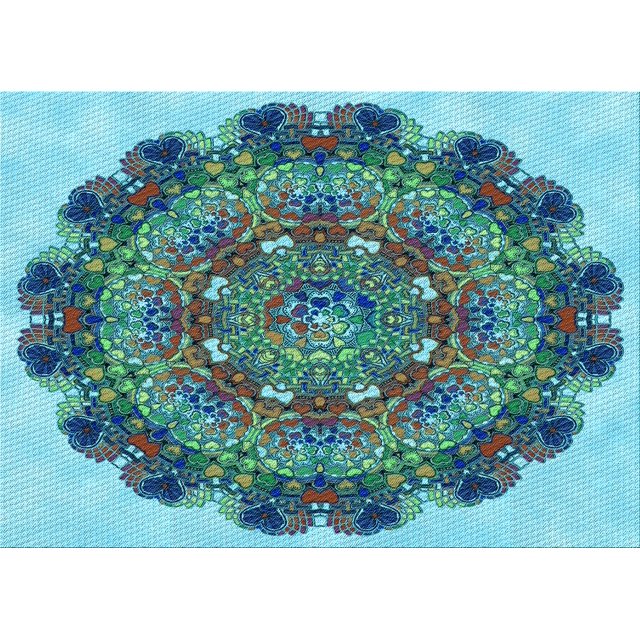 Ahgly Company Machine Washable Indoor Rectangle Transitional Blue Jay Blue Area Rugs, 2' x 3'
