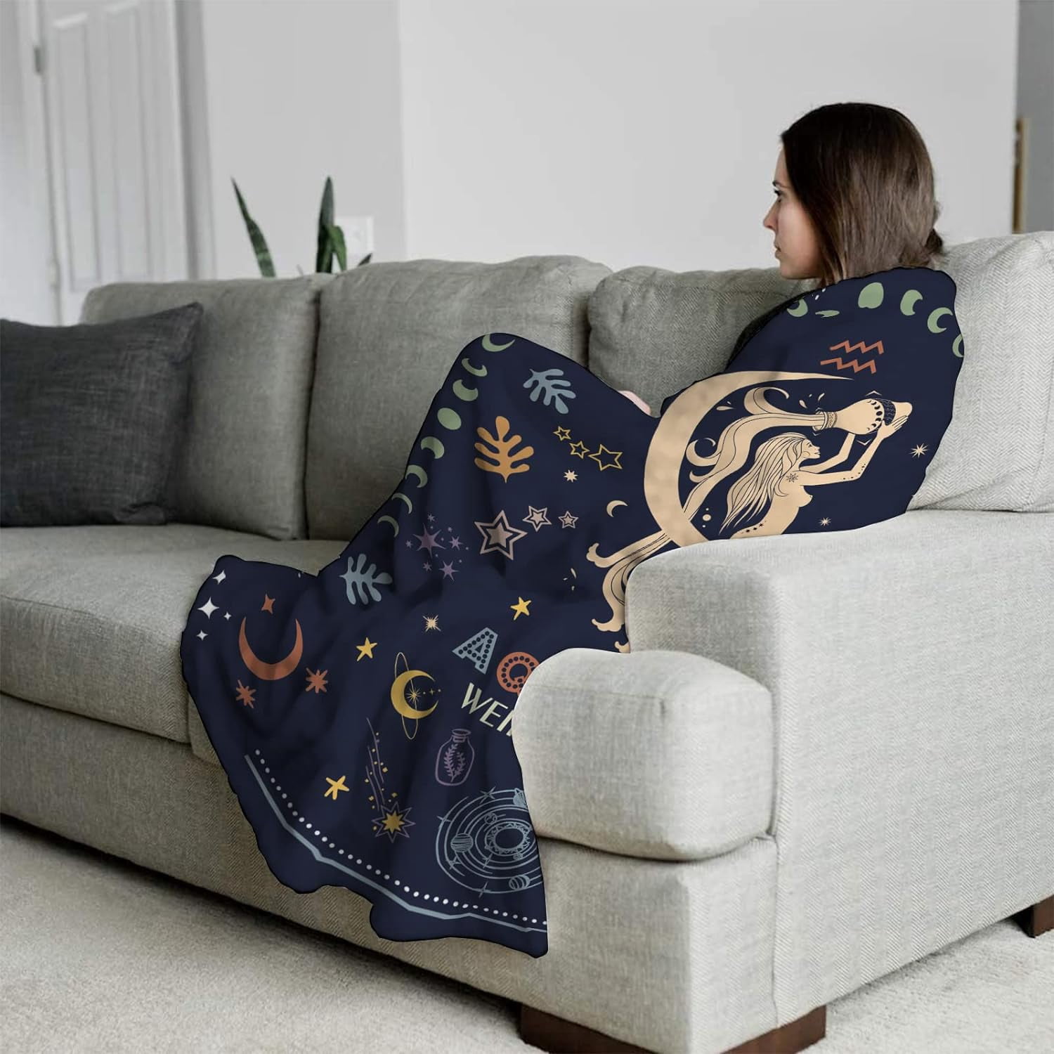 Aquarius Gifts Blanket - Aquarius Gifts Women - Aquarius Zodiac Gifts - Gifts for Aquarius Women - Aquarius Birthday Gifts - Astrology Gifts for Women - Zodiac Gifts,Constellation Gift
